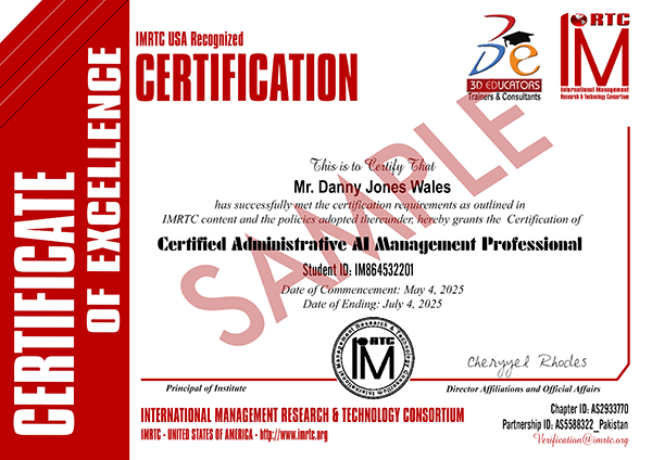 CAAIMP Sample Certificate