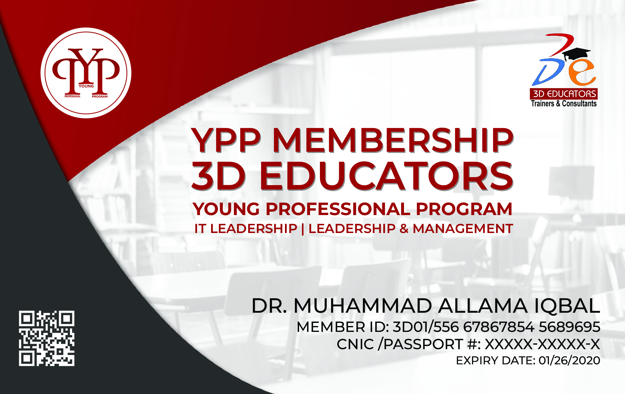 YPP - Young Professional Membership Card Specimen